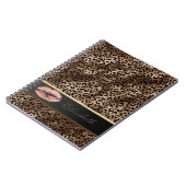 Elegante Leopard Muster Glitzer Lips Notizblock (Linke Seite)