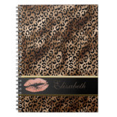 Elegante Leopard Muster Glitzer Lips Notizblock (Vorderseite)