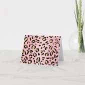 Elegante Leopard Note Card Rosa und Gold Karte (Rückseite)