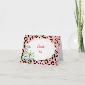 Elegante Leopard Note Card Rosa und Gold Karte (Vorderseite)