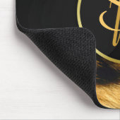 Elegante Leopard Print Monogram Script - Mousepad (Ecke)