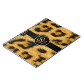 Elegante Leopard Print Monogram Script - Notebook Notizblock (Linke Seite)