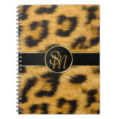 Elegante Leopard Print Monogram Script - Notebook Notizblock (Vorderseite)