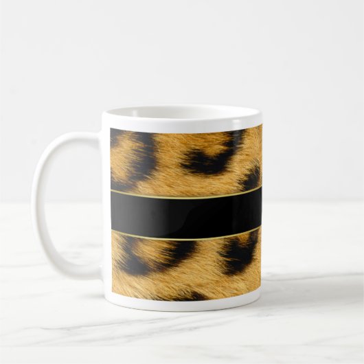 Elegante Leopard Print Monogram Script - Tasse (Links)