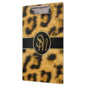 Elegante Leopard Print Monogram Script - Zwischena Klemmbrett (Links)