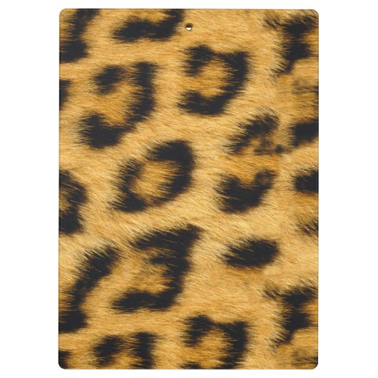 Elegante Leopard Print Monogram Script - Zwischena Klemmbrett (Rückseite)