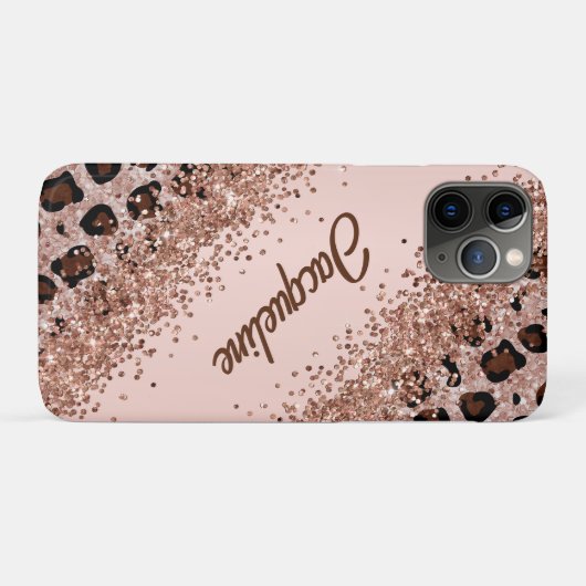 Elegante Leopard Print und Funkelnd Case-Mate iPhone Hülle (Rückseite (Horizontal))