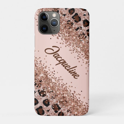 Elegante Leopard Print und Funkelnd Case-Mate iPhone Hülle (Rückseite)