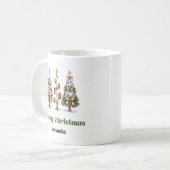 Elegante Leopard-Weihnachtsbäume personalisierter Kaffeetasse (Vorderseite Links)