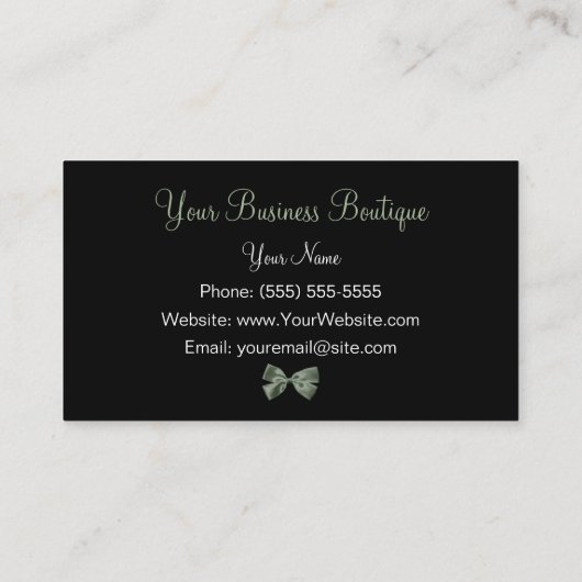 Elegante Leopardendrucke und mossy grünes Band Visitenkarte (Rückseite)