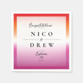 Elegante Lesbische Hochzeit Serviette (Vorderseite)