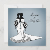 Elegante Lesbische Hochzeitseinladung Einladung (Rückseite)