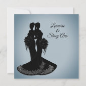 Elegante Lesbische Hochzeitseinladung Einladung (Rückseite)