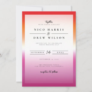 Elegante lesbische Pride-Hochzeit Einladung