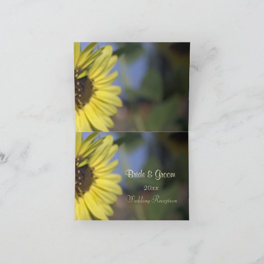 Elegante, leuchtend sommergelbe Sonnenblume vielen Dankeskarte (Innenseite)