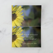 Elegante, leuchtend sommergelbe Sonnenblume vielen Dankeskarte (Innenseite)