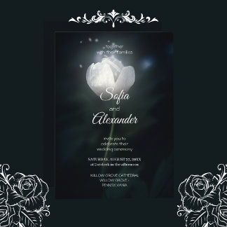 Elegante leuchtende Blume dunkle florale Vintage-H Einladung