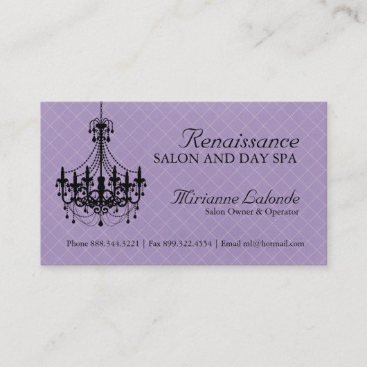 Elegante Leuchter-Visitenkarten Visitenkarte (Vorderseite)