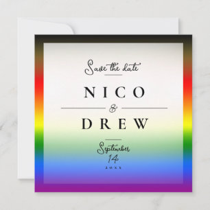 Elegante LGBTQ+-BIPOC-Pride-Hochzeit Save The Date
