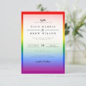 Elegante LGBTQ+-Hochzeit Einladung (Stehend Vorderseite)