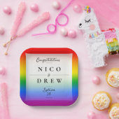 Elegante LGBTQ+-Hochzeit Pappteller (Party)