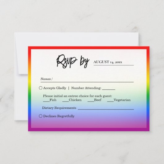 Elegante LGBTQ+-Hochzeit RSVP Karte (Vorderseite)