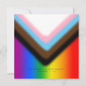 Elegante LGBTQ+ Progress Pride-Hochzeit Save The Date (Rückseite)