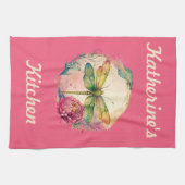 Elegante Libelle mit Blumenmuster und individuelle Geschirrtuch (Horizontal)