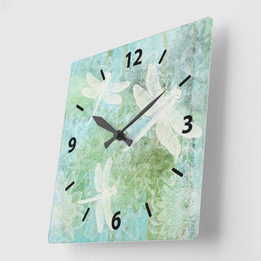 Elegante Libelle Quadratische Wanduhr (Winkel)