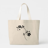 Elegante Libelle und Blumen Jumbo Stoffbeutel (Rückseite)