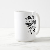 Elegante Libelle und Blütenwelt Kaffeetasse (VorderseiteRechts)