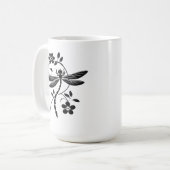 Elegante Libelle und Blütenwelt Kaffeetasse (Vorderseite Links)