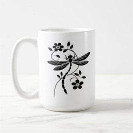 Elegante Libelle und Blütenwelt Kaffeetasse