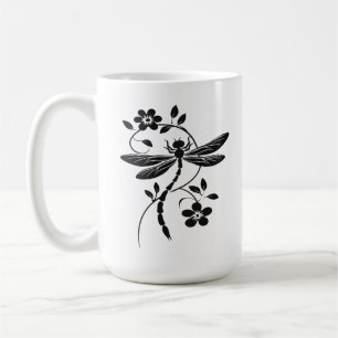 Elegante Libelle und Blütenwelt Kaffeetasse