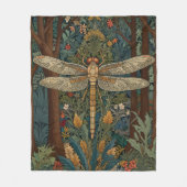 Elegante Libellen-Kunstwerke botanischer Boho-Chic Fleecedecke (Vorderseite)