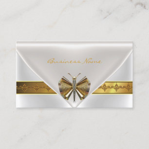 Elegante Libellen-Schmuck Weiße Goldene Abendtasch Visitenkarte