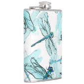 Elegante Libellen: Watercolor Wonder Flachmann (Rechts)
