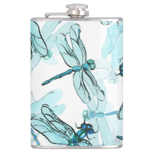 Elegante Libellen: Watercolor Wonder Flachmann