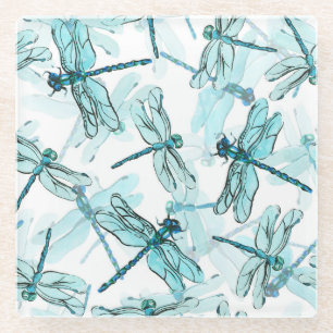 Elegante Libellen: Watercolor Wonder Glasuntersetzer