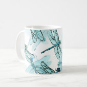 Elegante Libellen: Watercolor Wonder Kaffeetasse (Vorderseite Links)