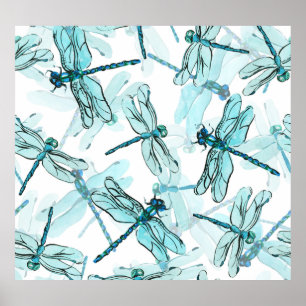 Elegante Libellen: Watercolor Wonder Poster