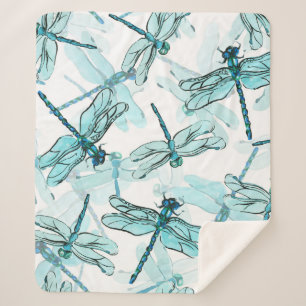 Elegante Libellen: Watercolor Wonder Sherpadecke