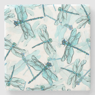 Elegante Libellen: Watercolor Wonder Steinuntersetzer