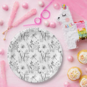 Elegante Libellen & Wildblumen Pappteller (Party)