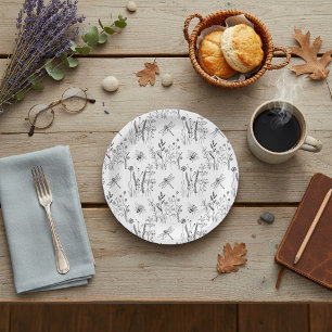 Elegante Libellen & Wildblumen Pappteller