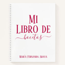 Elegante libro de bocetos blanco regalo para ella notizblock