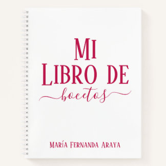 Elegante libro de bocetos blanco regalo para ella notizblock