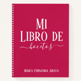 Elegante libro de bocetos fuscia regalo para ella notizblock
