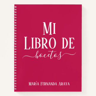 Elegante libro de bocetos fuscia regalo para ella notizblock