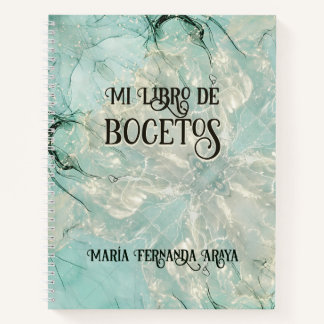 Elegante libro de bocetos soft green para ella notizblock